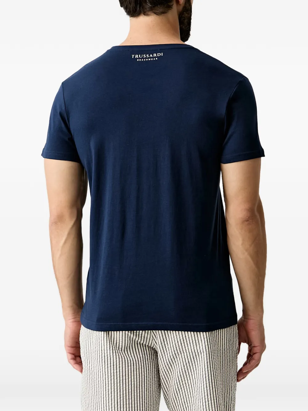 Trussardi T-shirt met logoprint Blauw