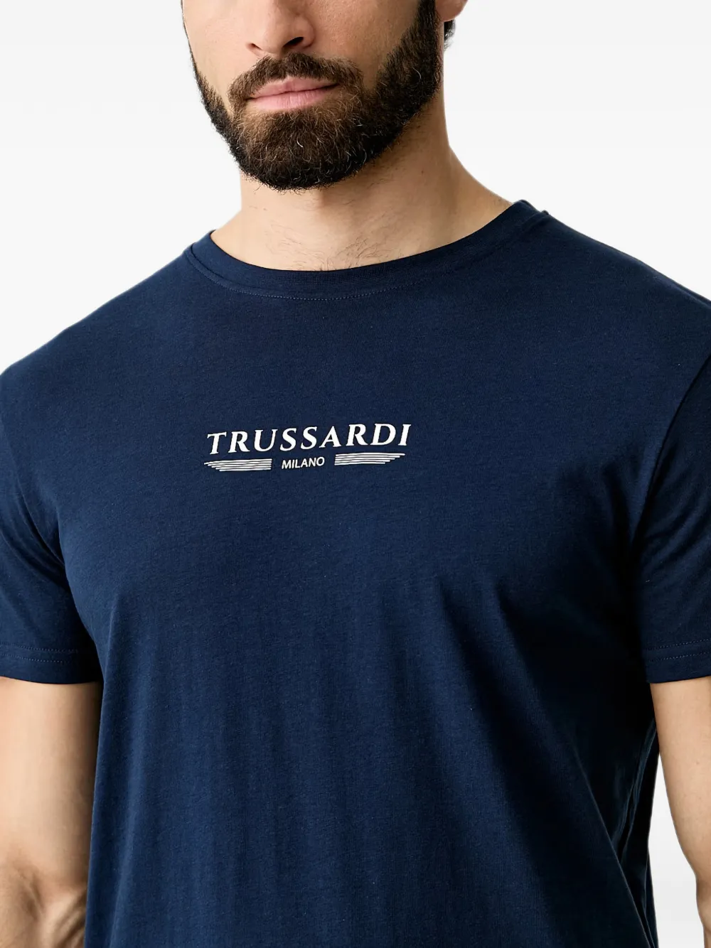 Trussardi T-shirt met logoprint Blauw