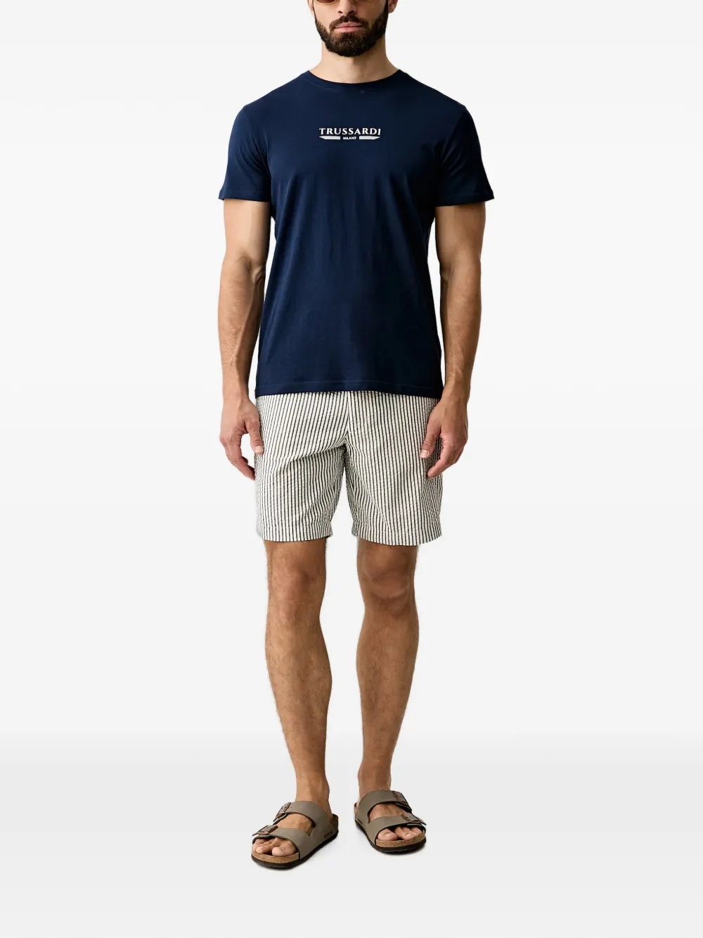 Trussardi T-shirt met logoprint Blauw