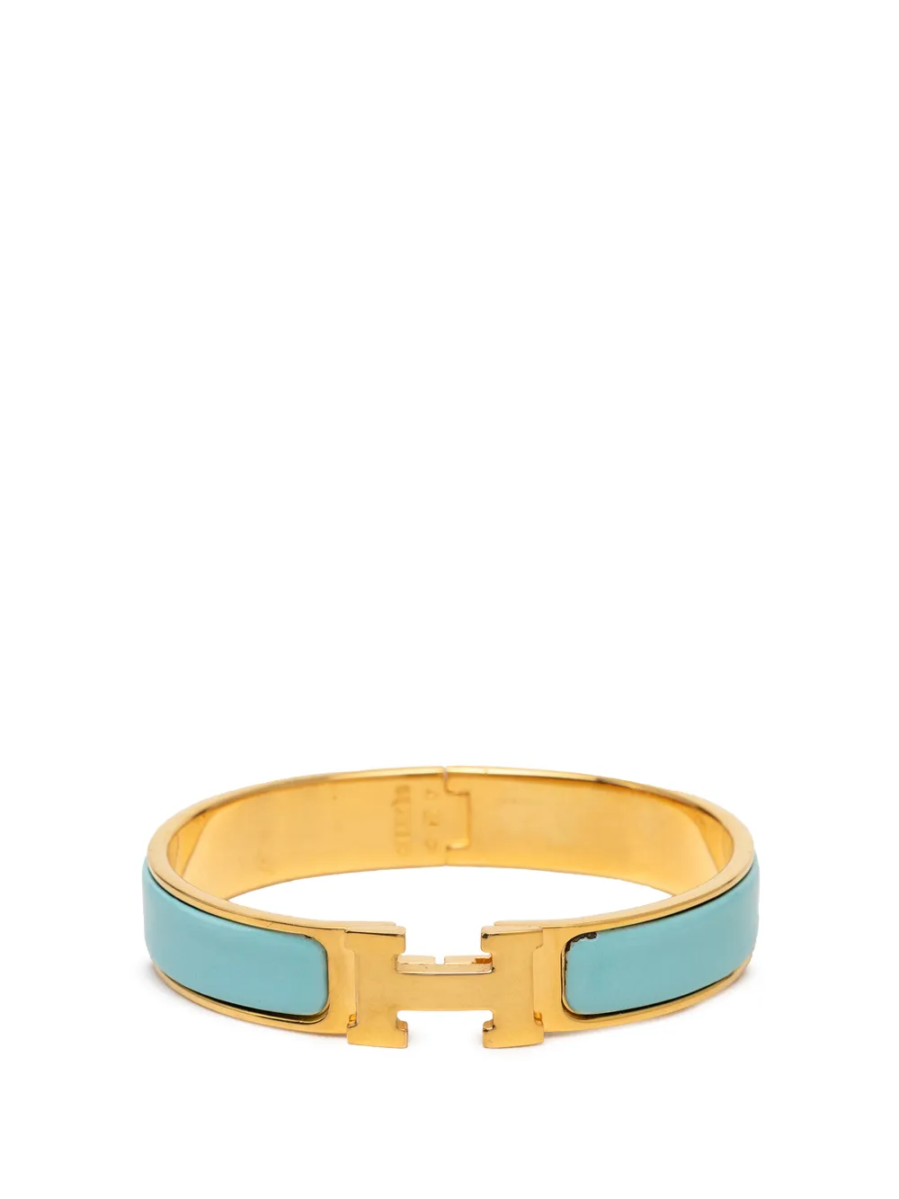 Hermès Pre-Owned Bracciale rigido sottile Clic H GM con design smaltato XX secolo - Blu