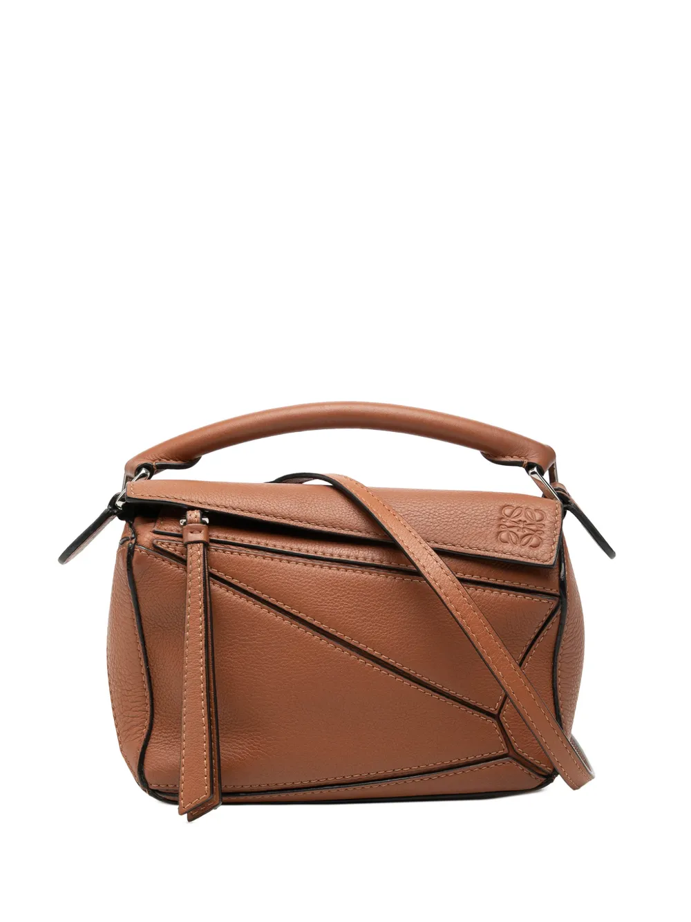 Loewe Pre-Owned 2014-2024 Mini Calfskin Puzzle satchel - Braun