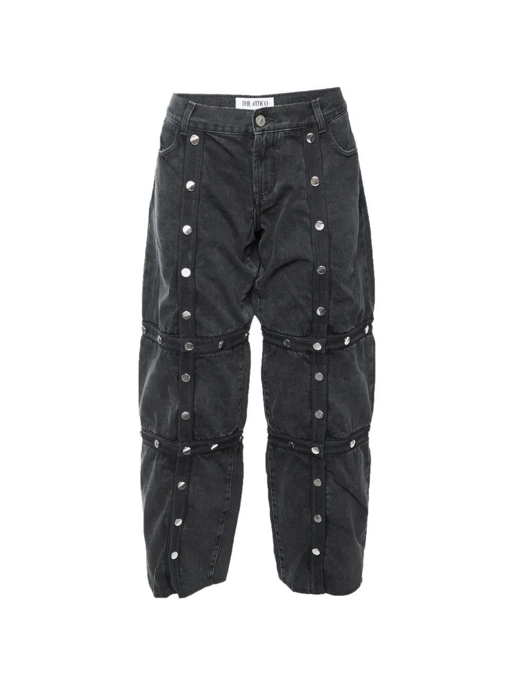 The Attico Jeans destrutturati con bottoni - Nero