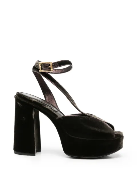 ETRO sandalias de terciopelo con plataforma