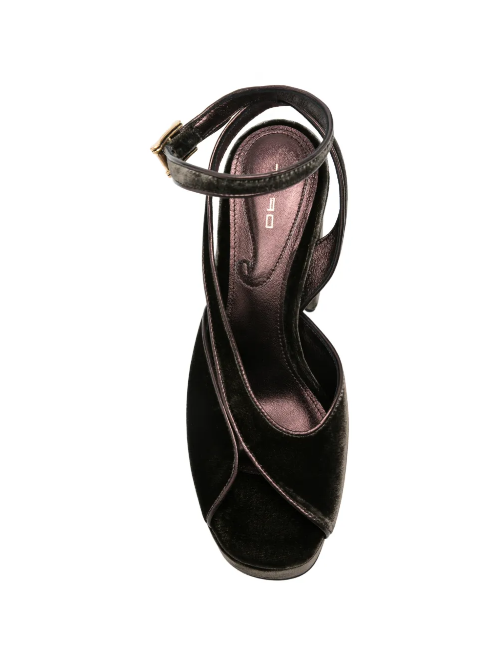 ETRO Fluwelen sandalen met plateauzool Bruin