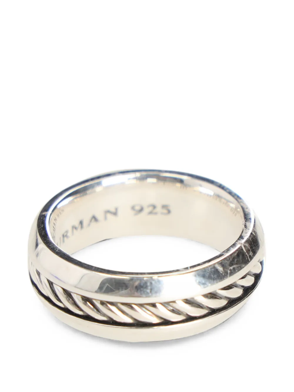 David Yurman Pre-Owned 2020s Cable inset band ring - Argento