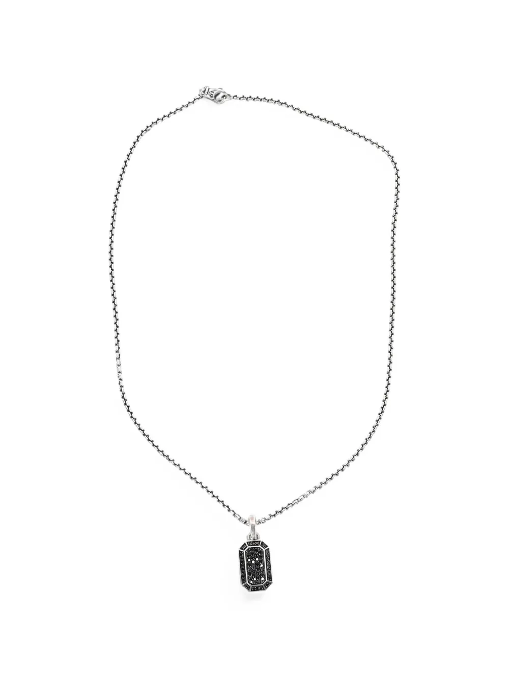 David Yurman Pre-Owned Streamline black-diamond amulet-pendant box-chain necklace - Argento