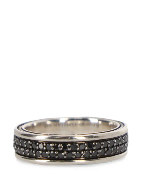 David Yurman Pre-Owned Streamline black-diamond two-row band ring
