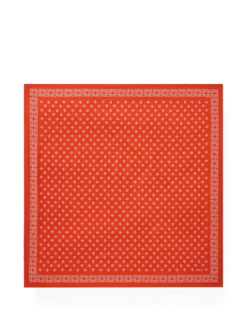 Mulberry tree-print cotton scarf - Arancione