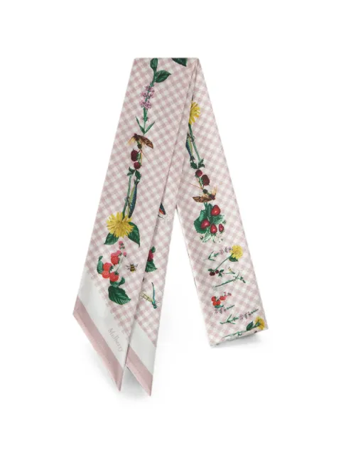 Mulberry fular a cuadros gingham con estampado floral