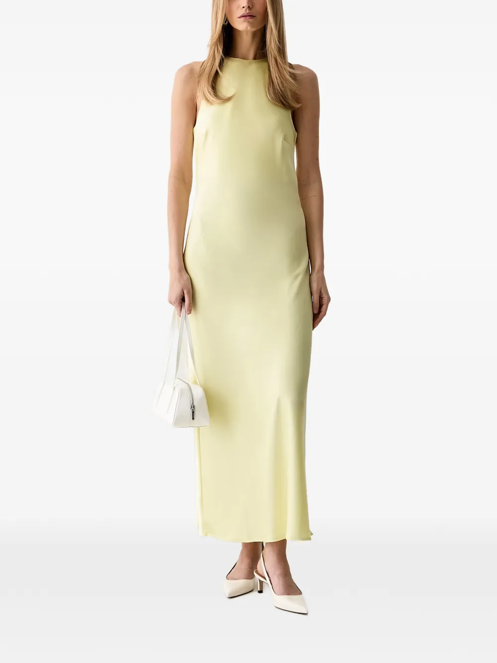 Gestuz GZcerina sleeveless satin maxi dress Geel