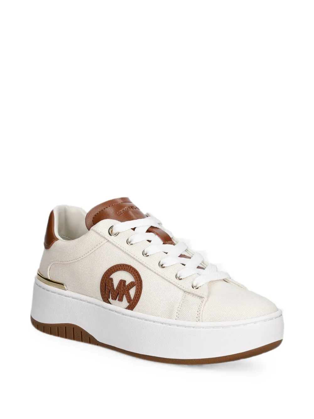 Michael Kors logo-patch platform sneakers Beige
