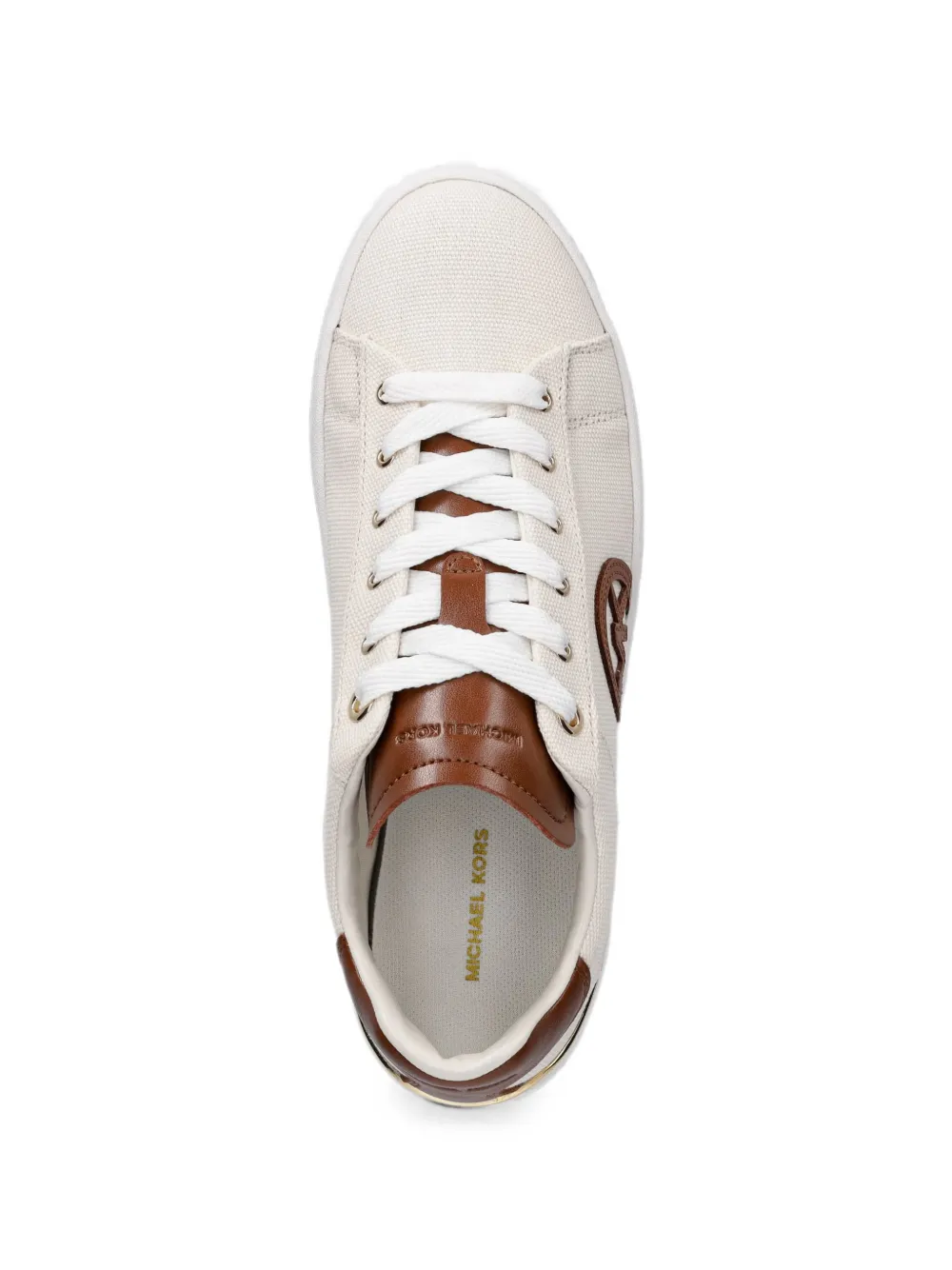 Michael Kors logo-patch platform sneakers Beige