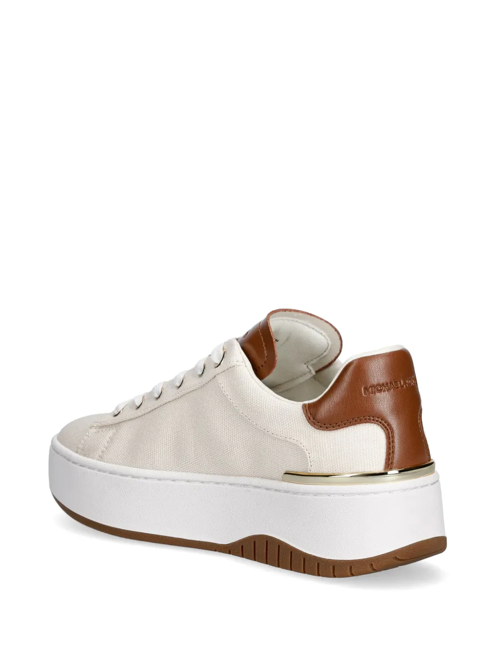 Michael Kors logo-patch platform sneakers Beige