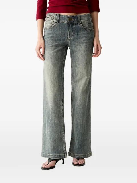 Miss Sixty logo-patch whiskered straight jeans
