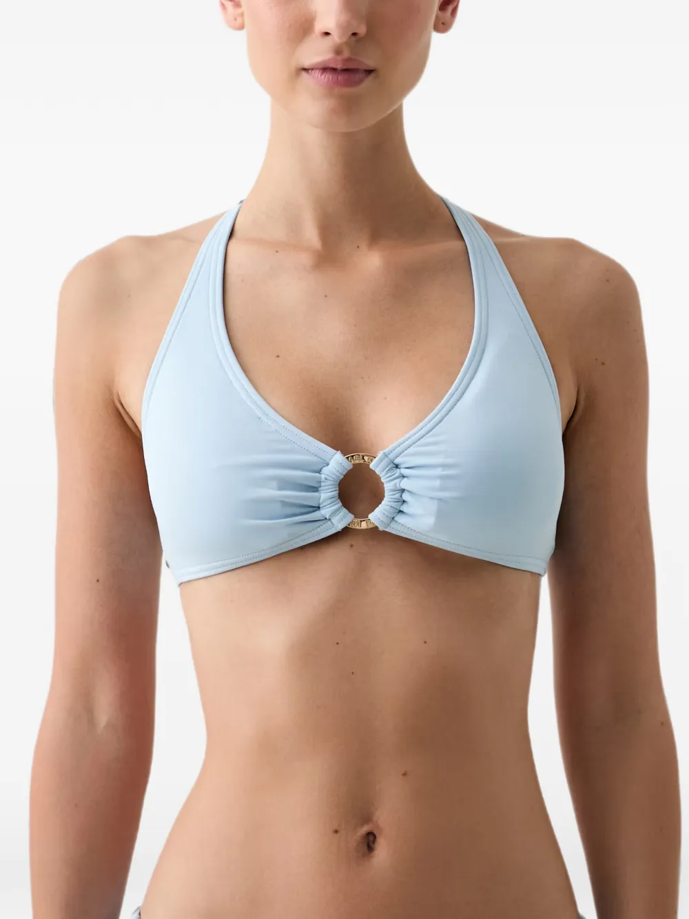 Michael Kors ring-detail halterneck bikini Blauw