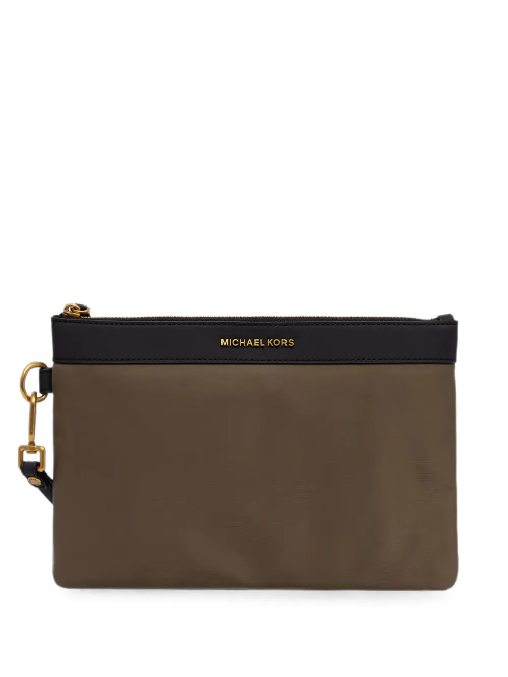 Michael Kors Brooklyn logo-lettering wristlet clutch bag - Marrone