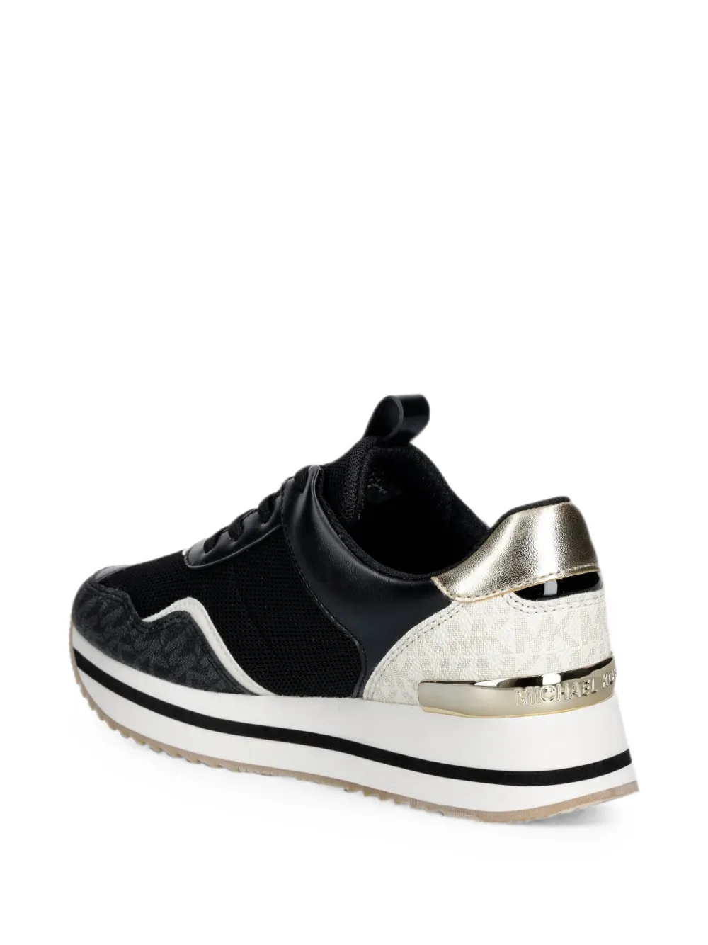 Michael Kors logo-print mesh sneakers Zwart