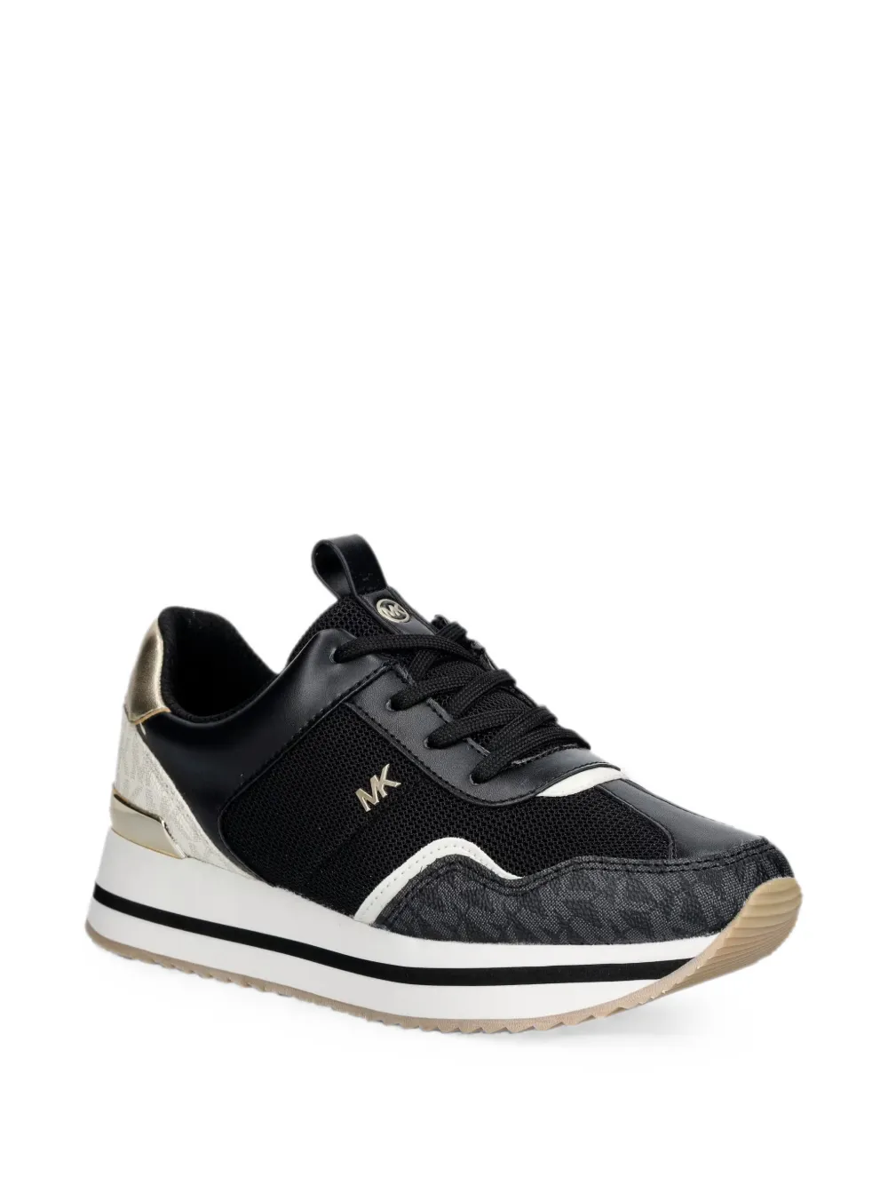 Michael Kors logo-print mesh sneakers Zwart