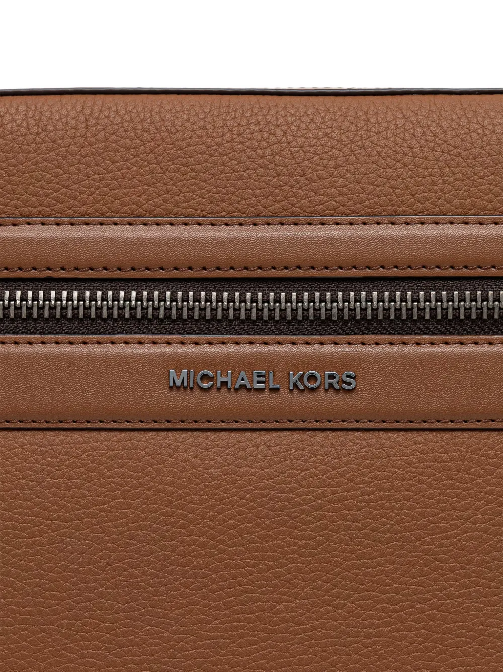 Michael Kors Jet Set schoudertas van bewerkt leer met logo-plakkaat Bruin