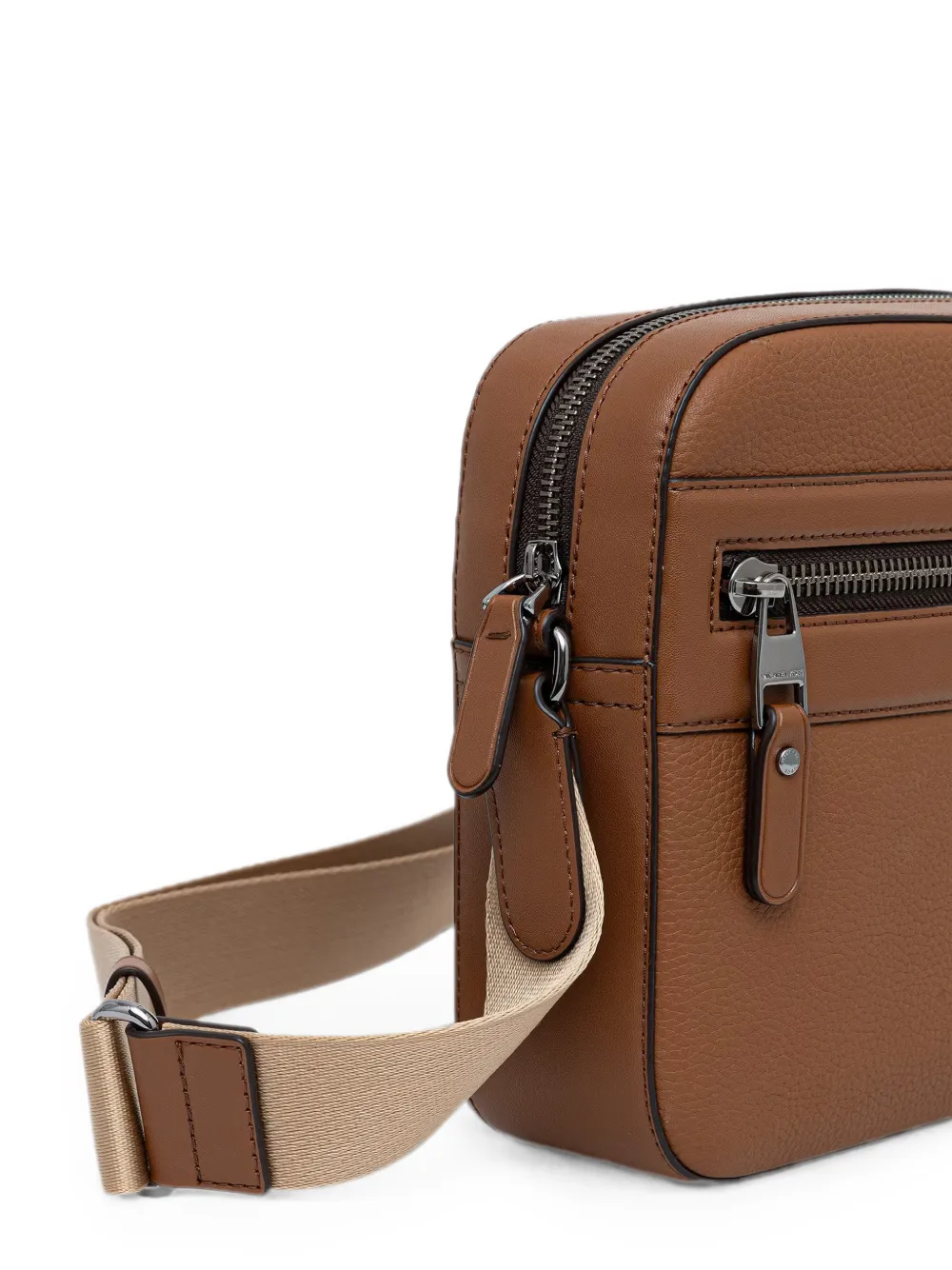 Michael Kors Jet Set schoudertas van bewerkt leer met logo-plakkaat Bruin