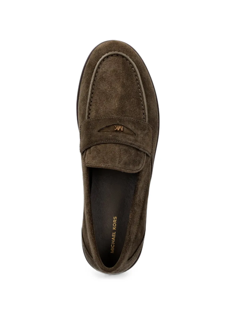 Michael Kors logo-plaque suede loafers Bruin