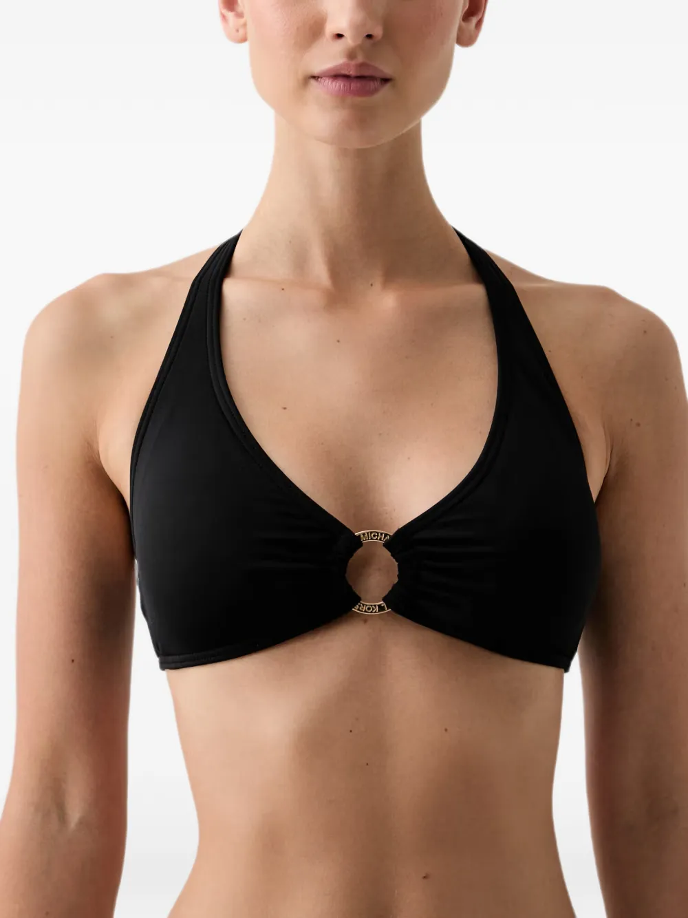 Michael Kors Bikini met halternek en logo-ring Zwart