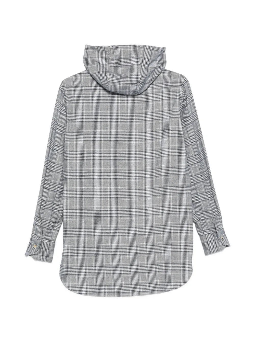 Kiton Geruite shirt met capuchon Grijs