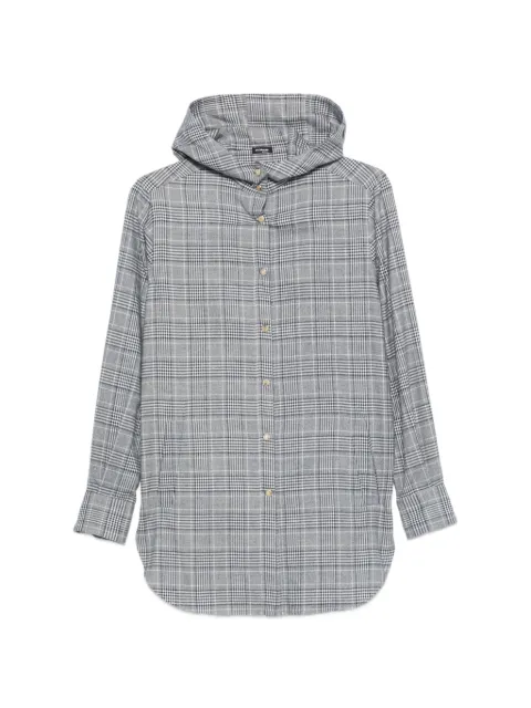 Kiton check-pattern hooded shirt