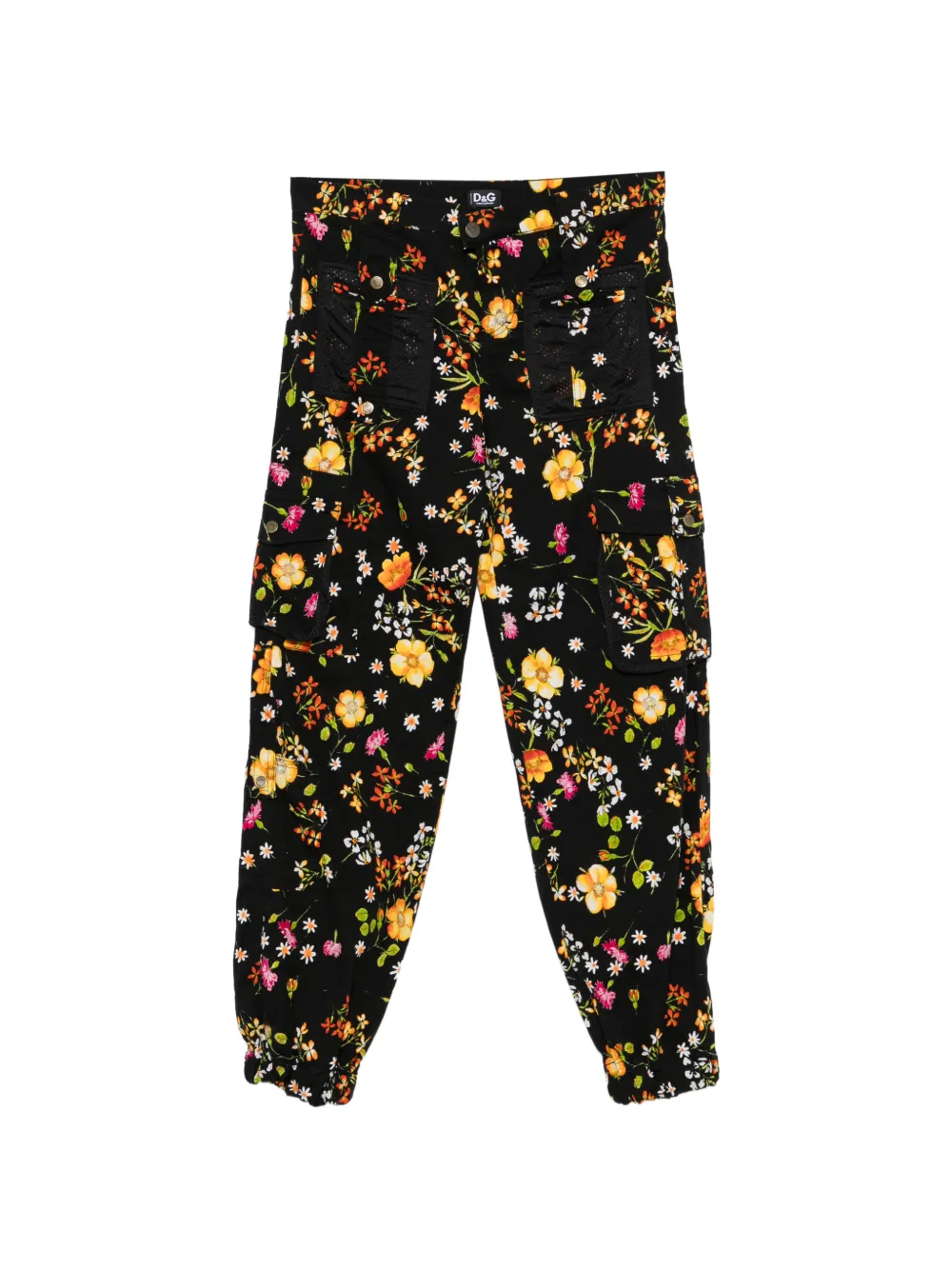 Dolce & Gabbana Pre-Owned pantalon cargo à fleurs imprimées (années 2000) - Noir