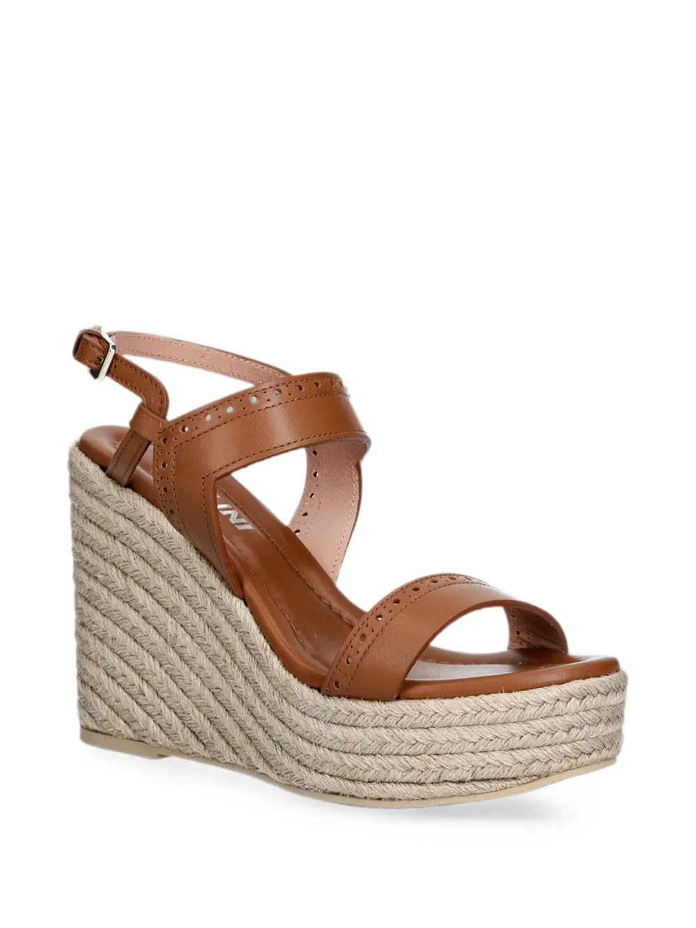 Pollini brogue-detail wedge sandals Bruin