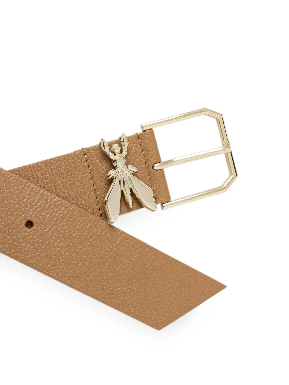 Patrizia Pepe Riem van bewerkt leer met Fly-plakkaat Beige