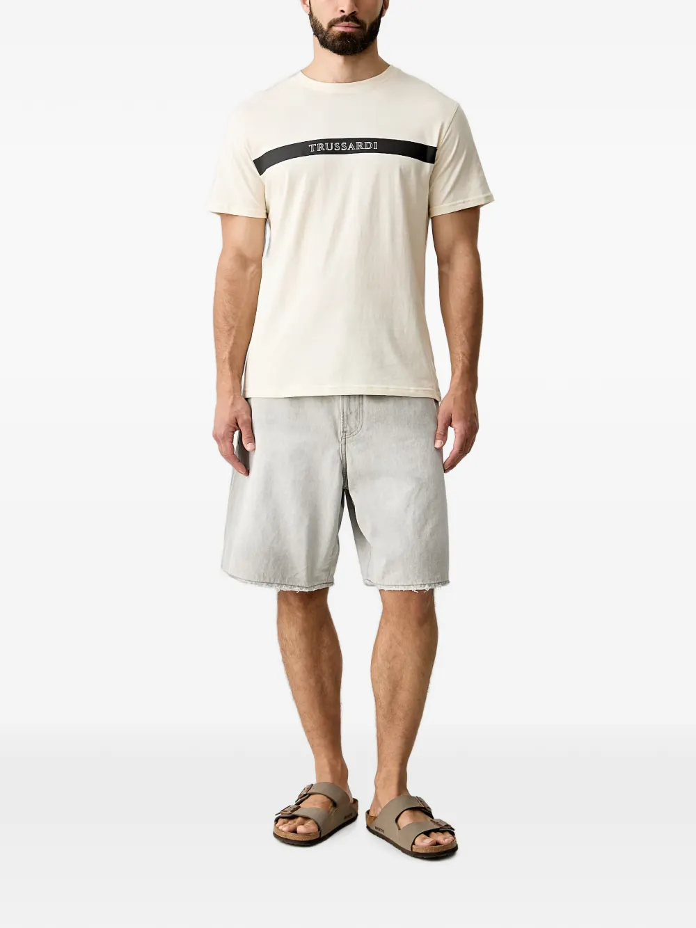 Trussardi T-shirt met logoprint met ronde hals Wit