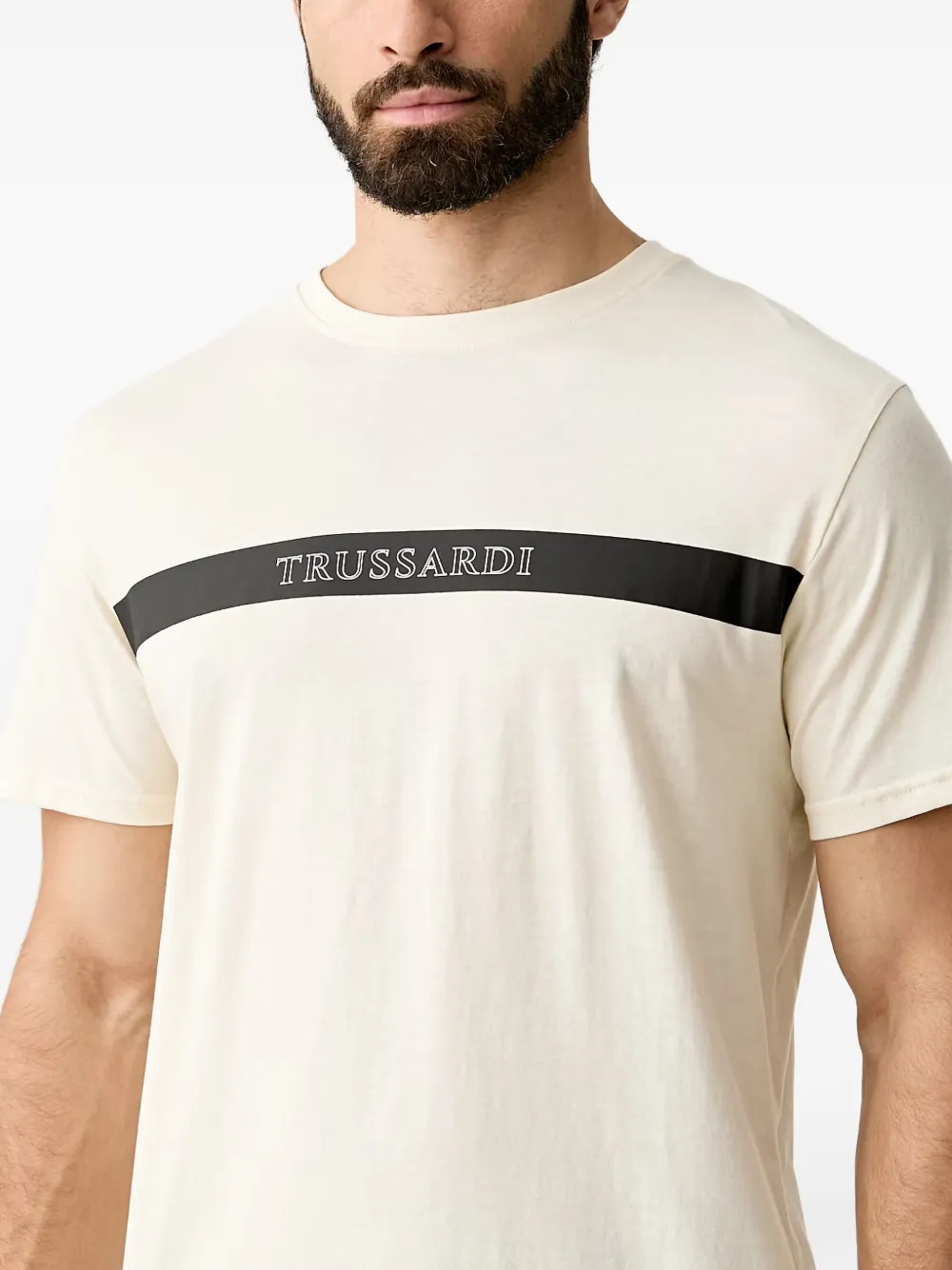 Trussardi T-shirt met logoprint met ronde hals Wit