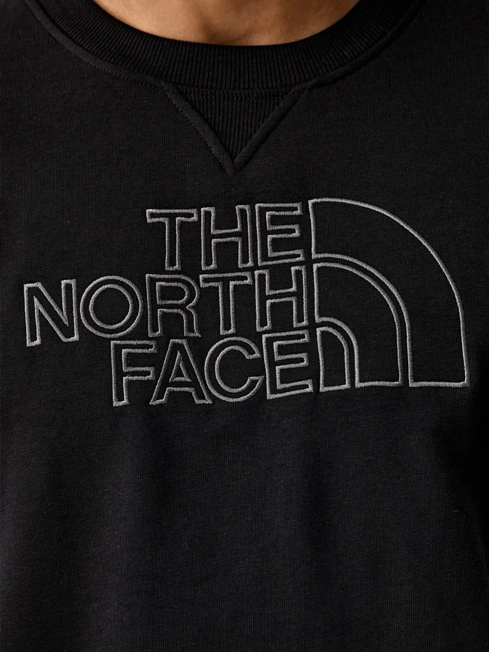 The North Face Drew Peak Light sweater met geborduurd logo en ronde hals Zwart