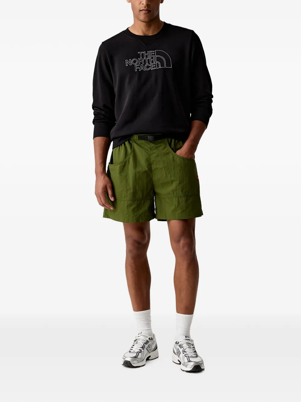 The North Face Drew Peak Light sweater met geborduurd logo en ronde hals Zwart