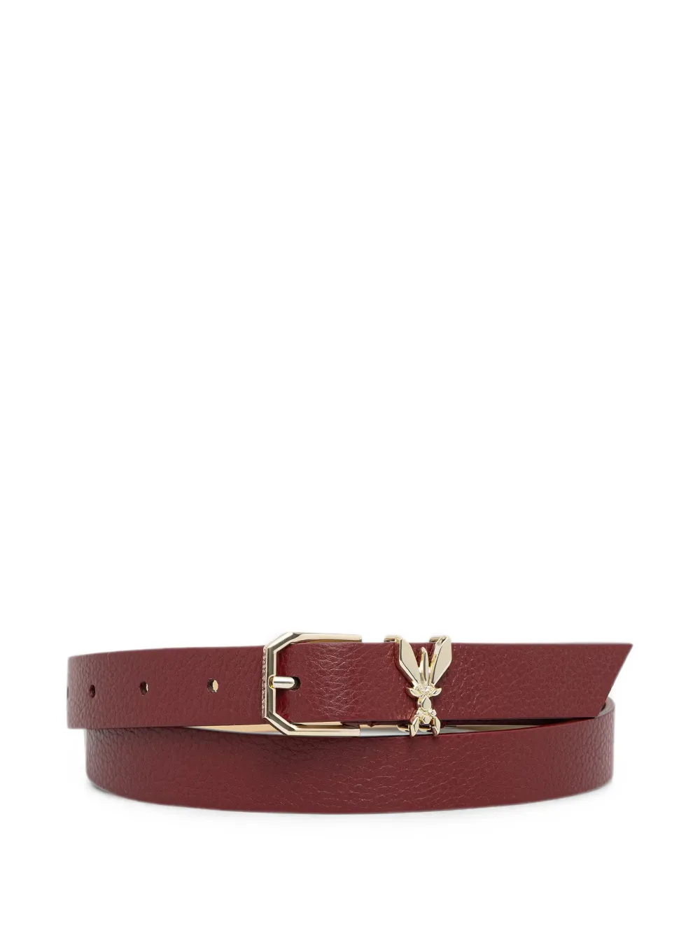 Patrizia Pepe Fly-plaque grained-leather belt - Rosso