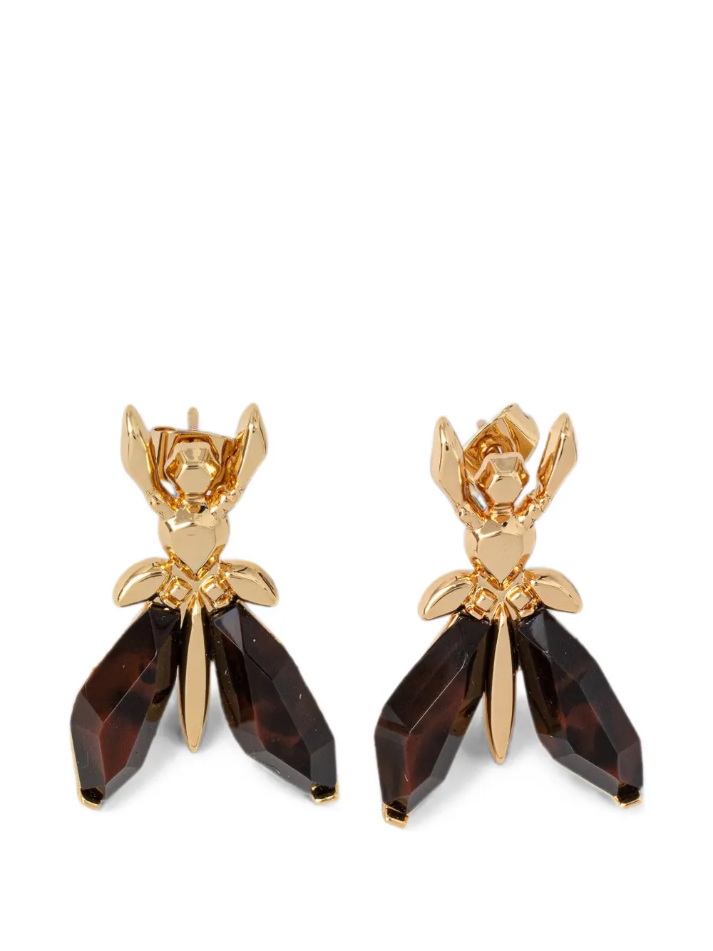 Patrizia Pepe fly-motif drop earrings - Gold