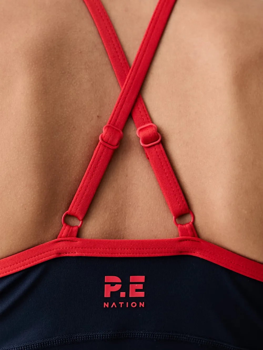 P.E Nation Paramount sport-bh met gekruiste bandjes en logoprint Blauw