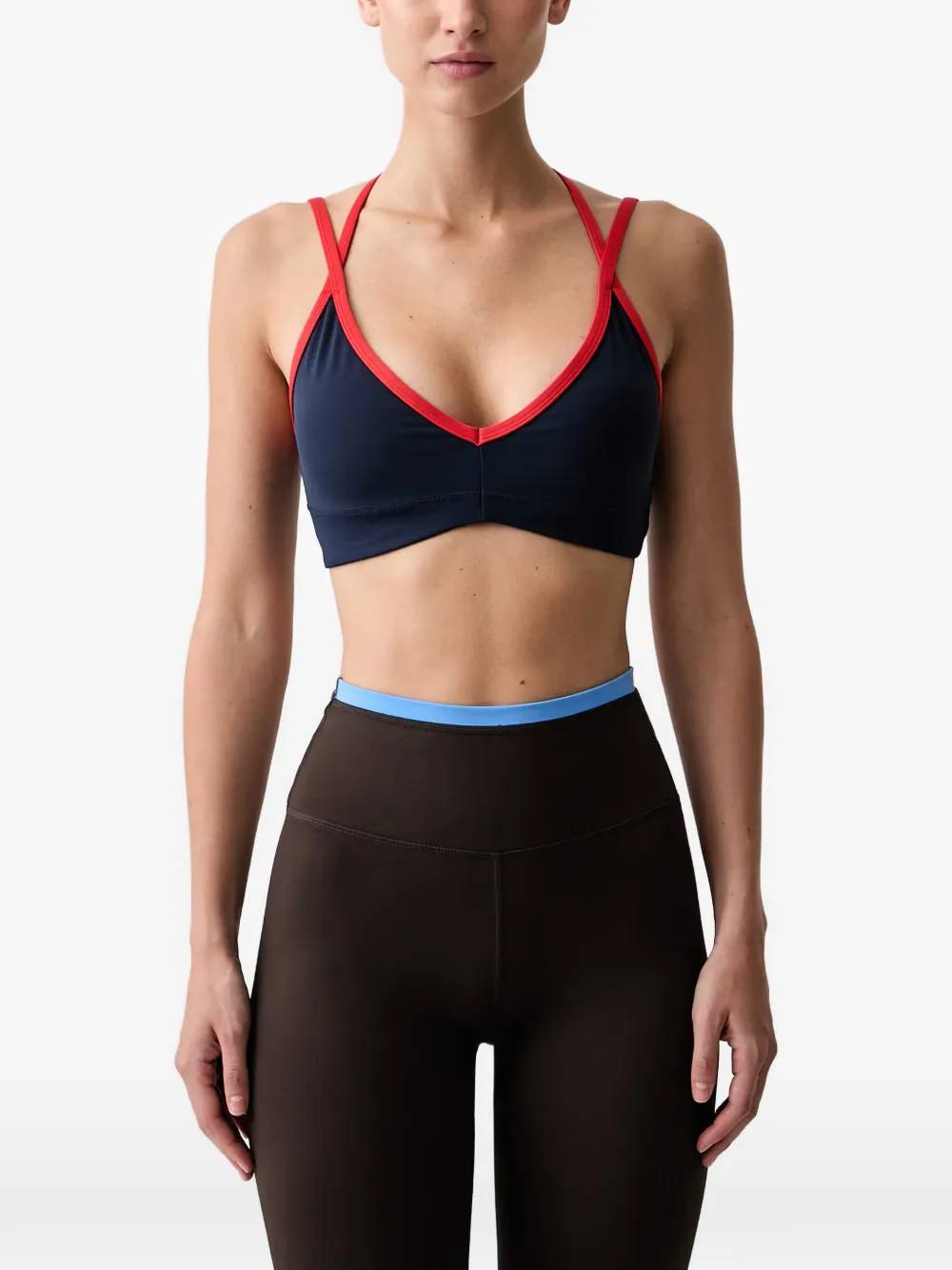 P.E Nation Paramount logo-print crossover-strap sports bra