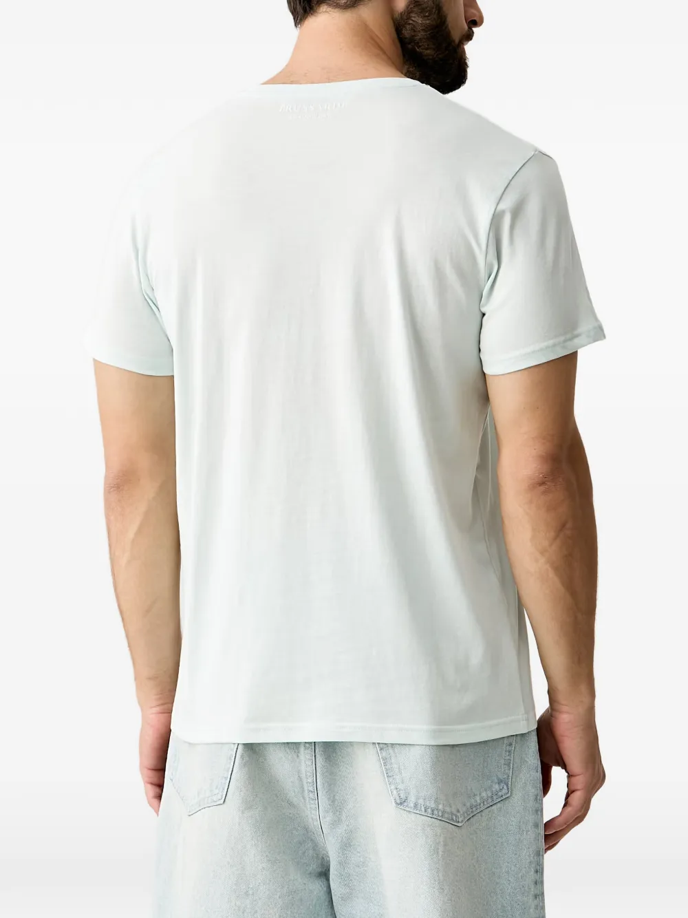 Trussardi T-shirt met logoprint met ronde hals Blauw
