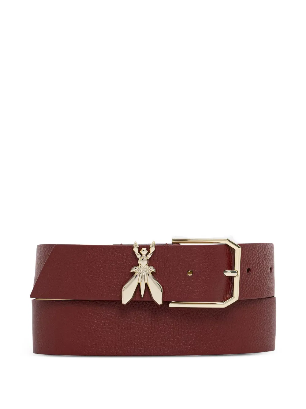 Patrizia Pepe Fly-plaque pebbled-leather belt - Rosso