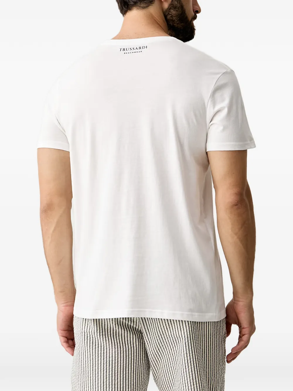 Trussardi Katoenen T-shirt met logoprint Wit