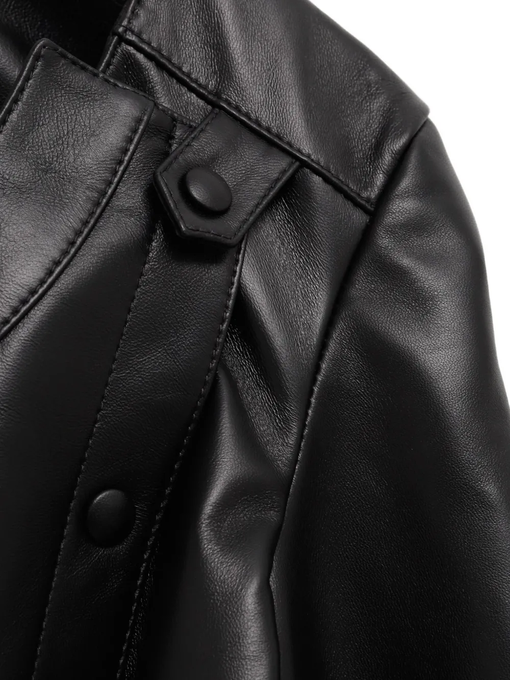 Paloma Wool Ventura double-breasted leather jacket Zwart