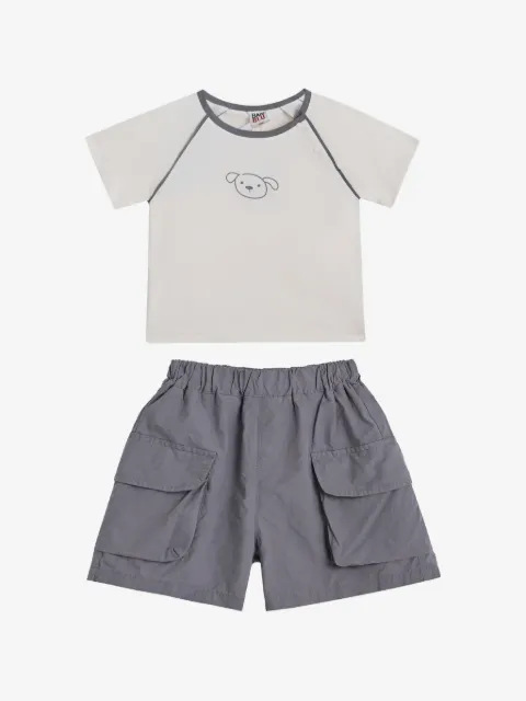 andBlue ensemble haut-short à imprimé chien