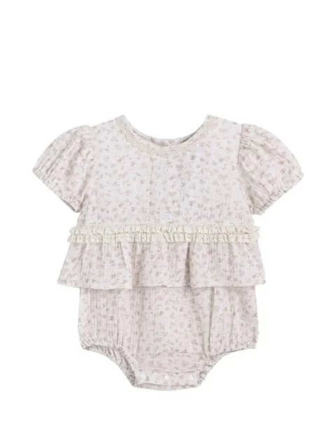 andBlue floral-print ruffled romper
