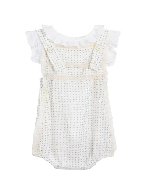 andBlue dotted lace-trim romper