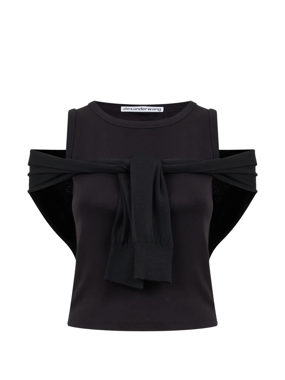 Alexander Wang layered tie-front tank top - Nero