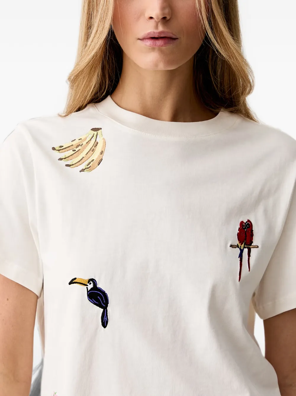 FARM Rio Cool Day T-shirt met borduurwerk Wit