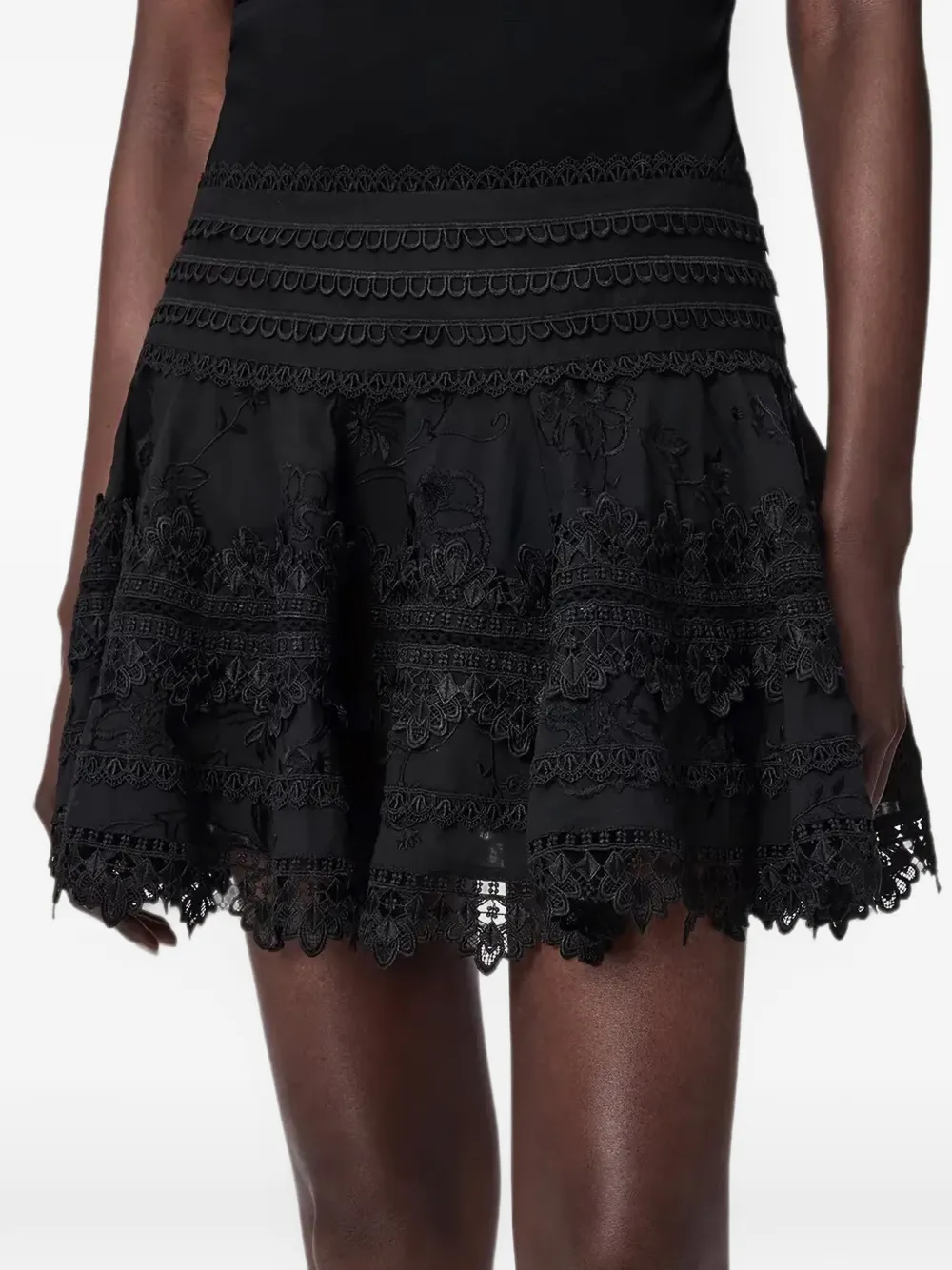 AllSaints Lillith mini-rok met A-lijn Zwart