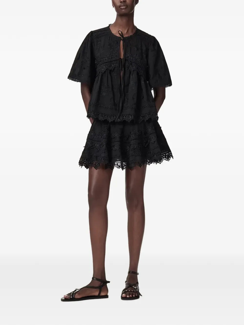 Allsaints Lillith A-line Mini Skirt In Black